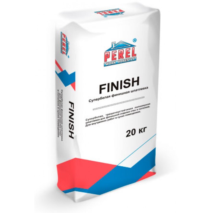 Шпатлевка полимерная финишная Perel Finish, супербелая, 20 кг