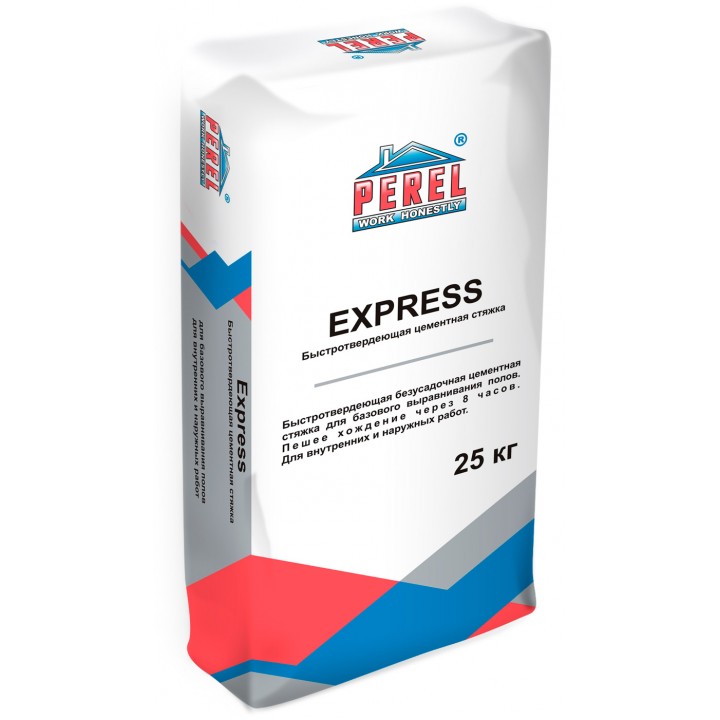 Быстротвердеющая цементная стяжка Perel Express, 25 кг